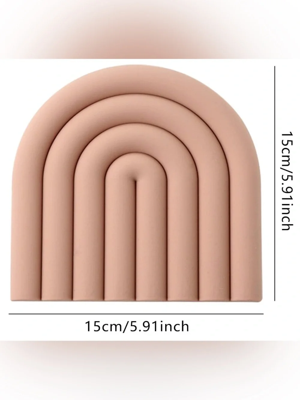 Arched Silicone Heat-Resistant Trivet Pair in Blush